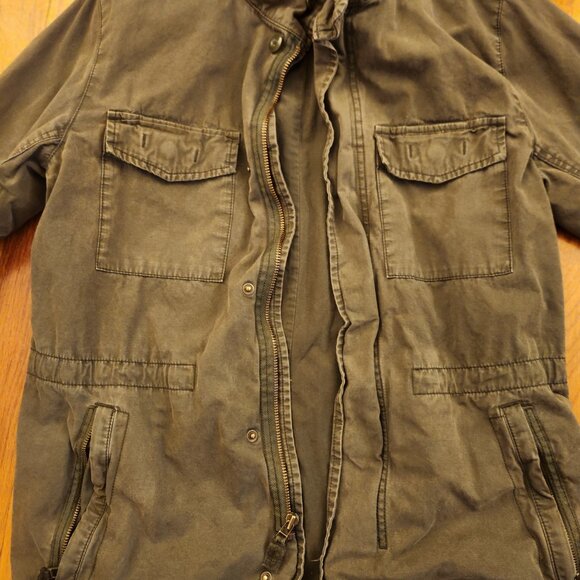 GAP Army Green Military Style Jacket w/Hood Women's Size Small - Picture 2 of 16